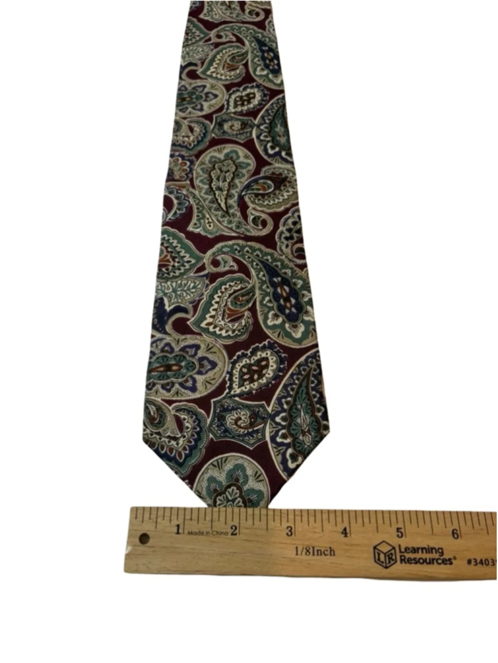 Christian Dior Monsieur Silk Tie Burgundy Paisley Italy Fabric Vintage